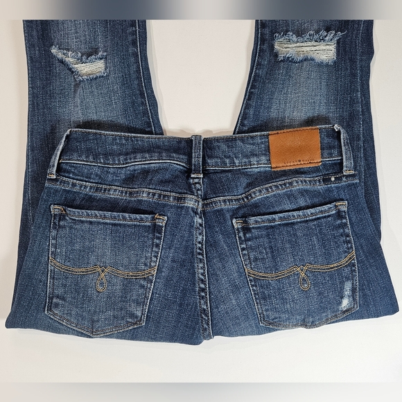 Lucky Brand Jeans Womens Size 2 Lolita Skinny Dark Wash Distressed‎ Skinny Denim - Picture 5 of 9